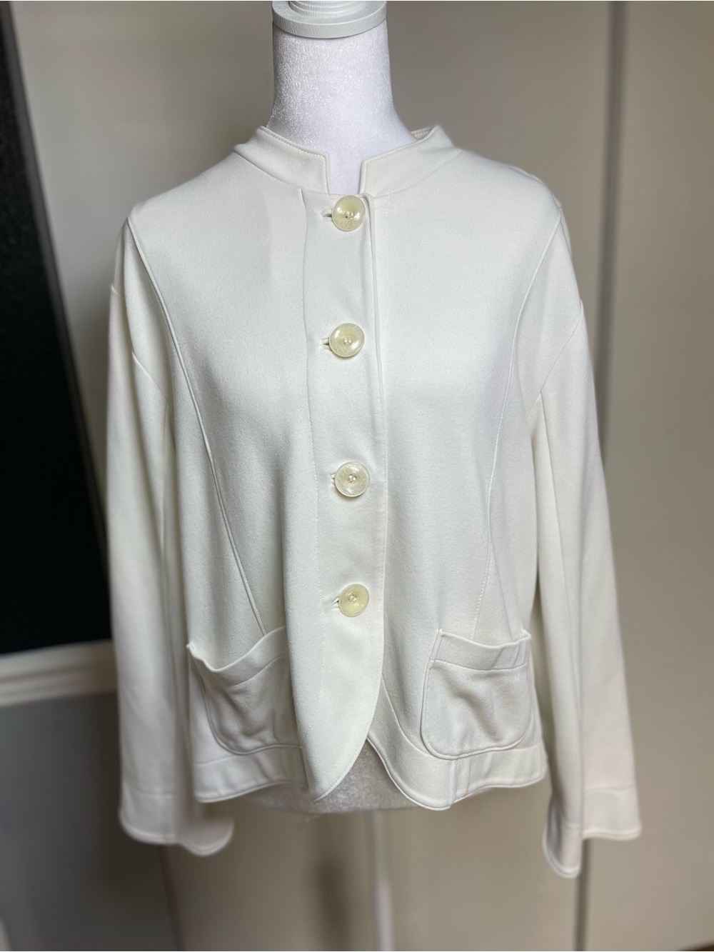 Coldwater Creek Cream Button-Front Blazer